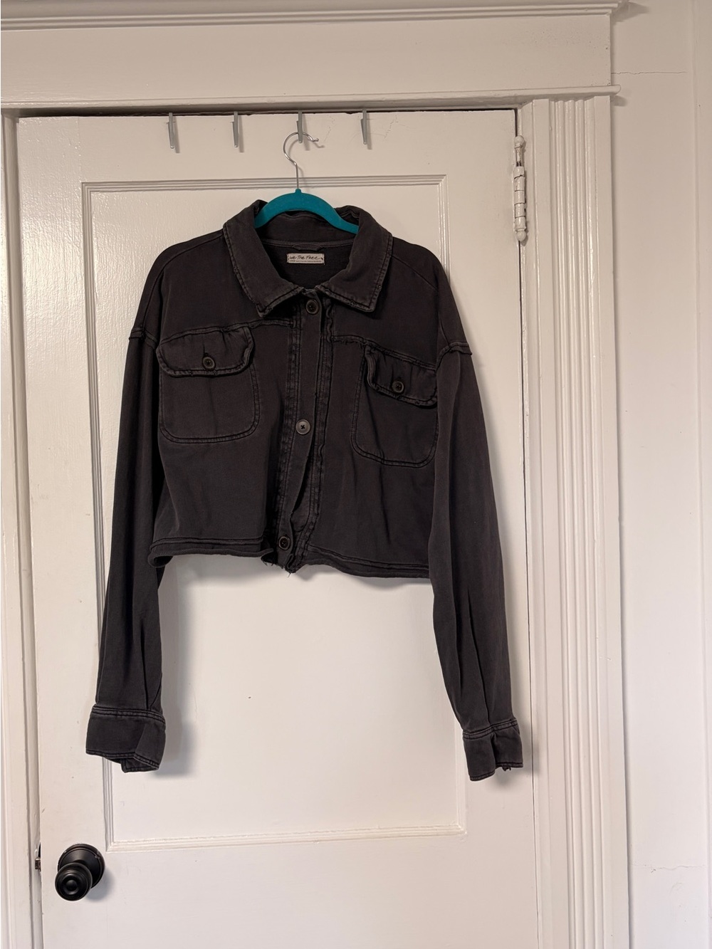 We The Free Washed Navy Cropped Jacket